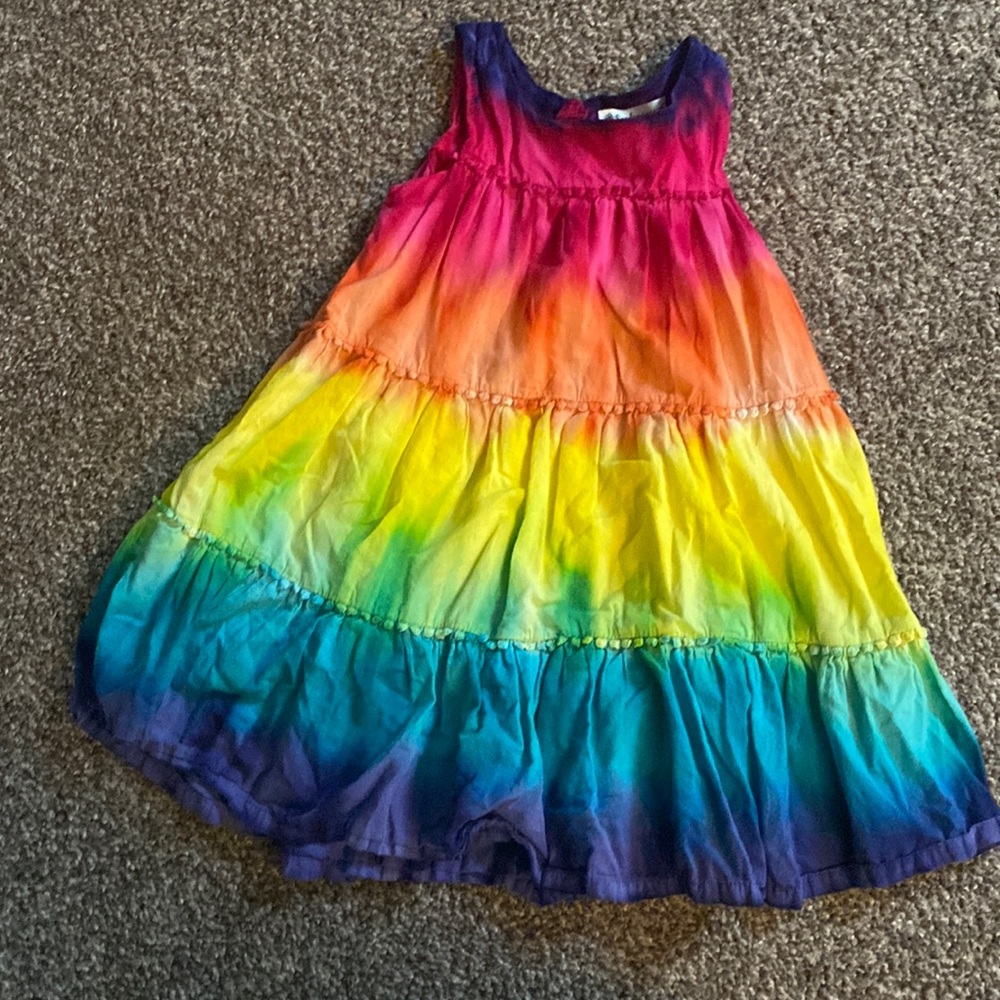 Girls size 5 Rainbow tie dye dress
